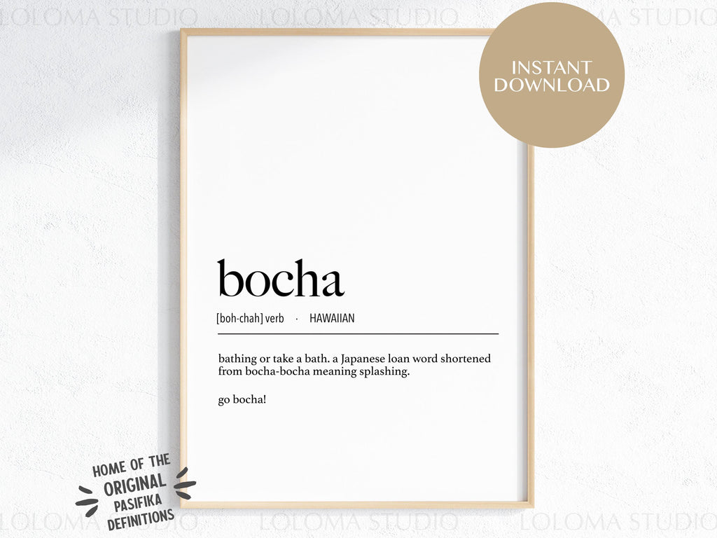 Digital Hawaii Bocha (Bathe) Definition Print / Instant Download