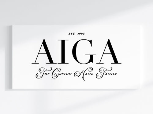 Personalised Aiga (Family) Name Canvas Print // Aiga Quote Custom Wall Art / Custom Family Art / Customised Gift / Personal Family Print