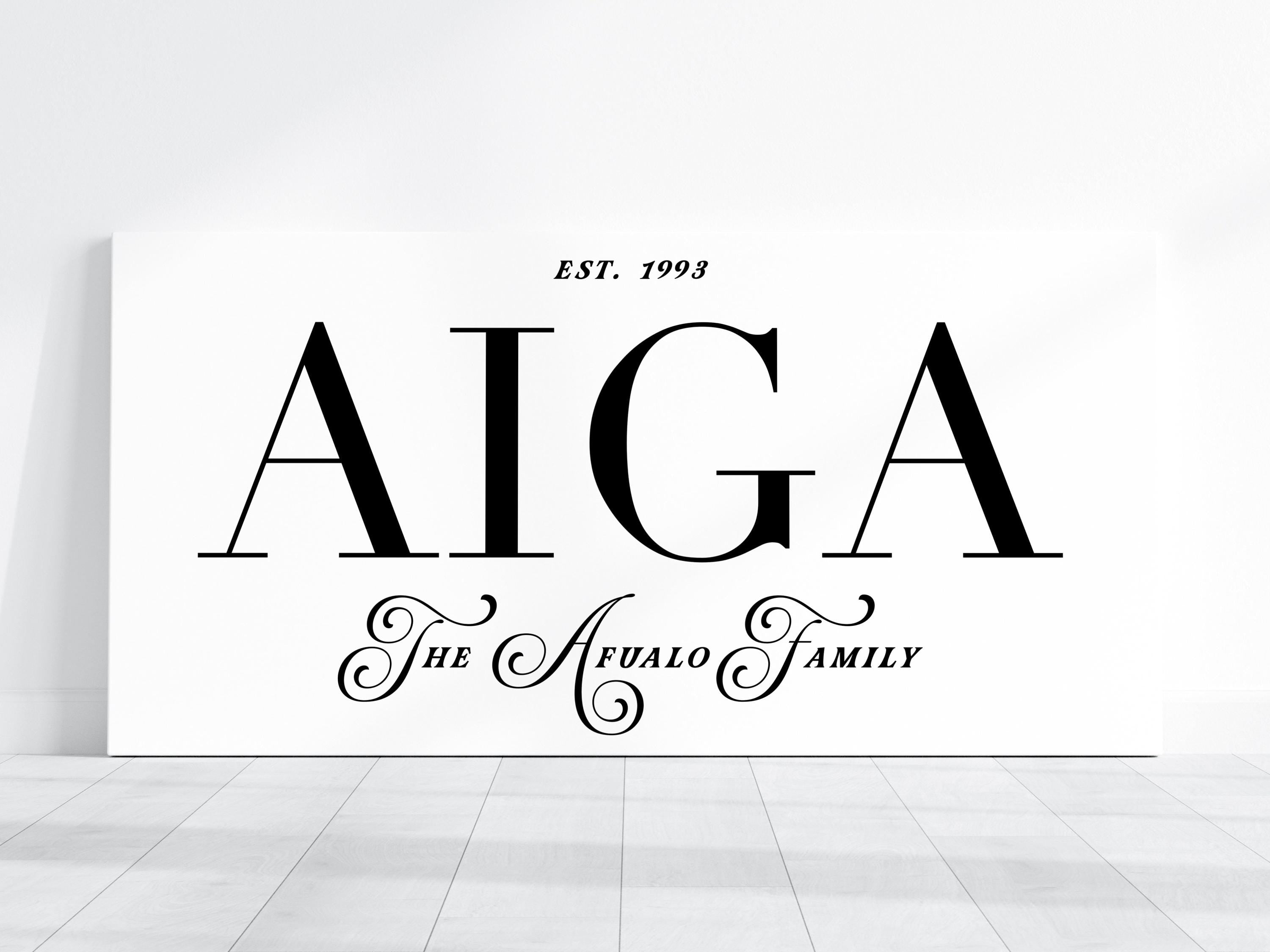 Personalised Aiga (Family) Name Canvas Print // Aiga Quote Custom Wall Art / Custom Family Art / Customised Gift / Personal Family Print