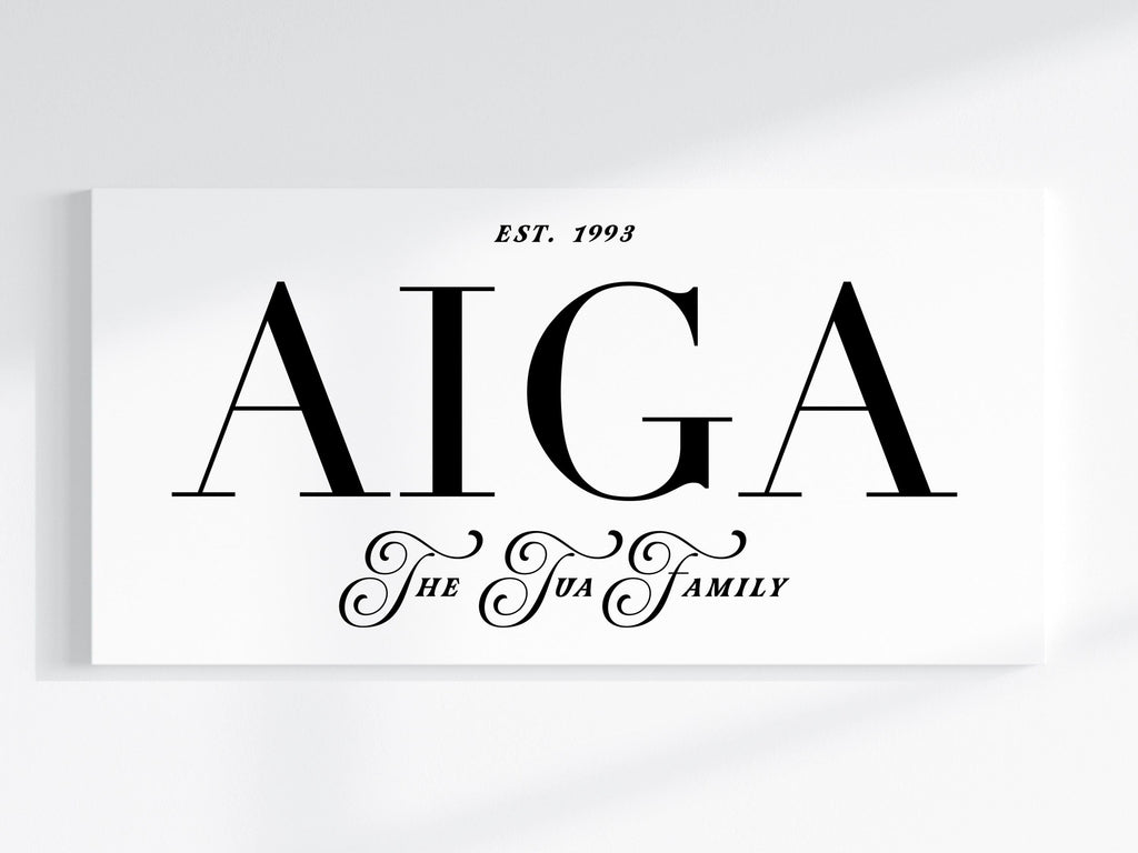 Personalised Aiga (Family) Name Canvas Print // Aiga Quote Custom Wall Art / Custom Family Art / Customised Gift / Personal Family Print