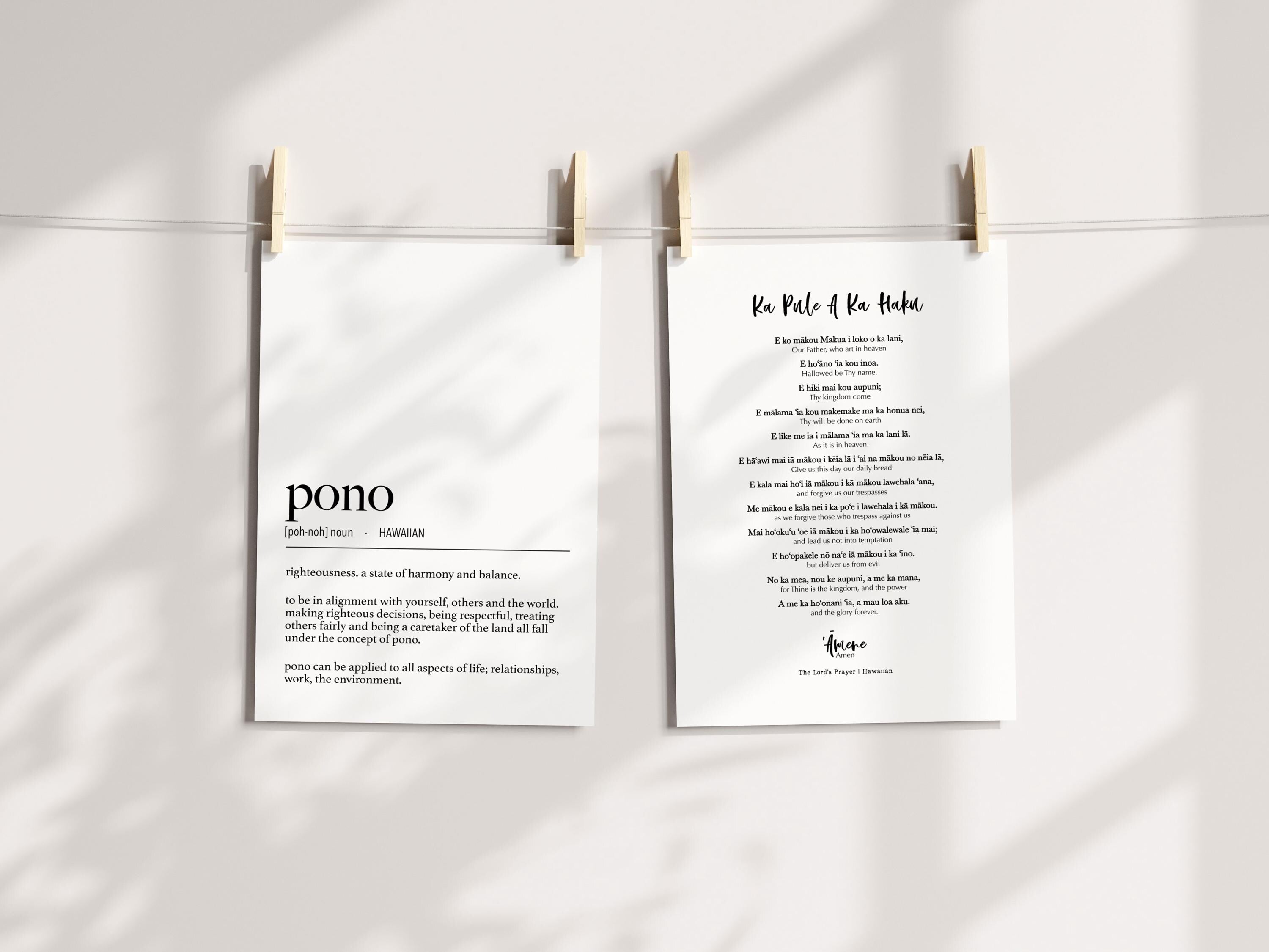 Hawaii Pono (Righteousness) Definition Digital Print / hawaiian language / hawaii airbnb print / alignment poster / polynesian art