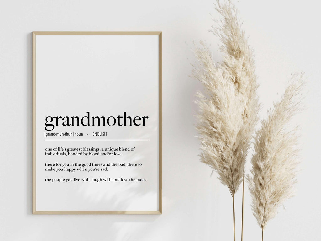 English Grandmother Definition Digital Print