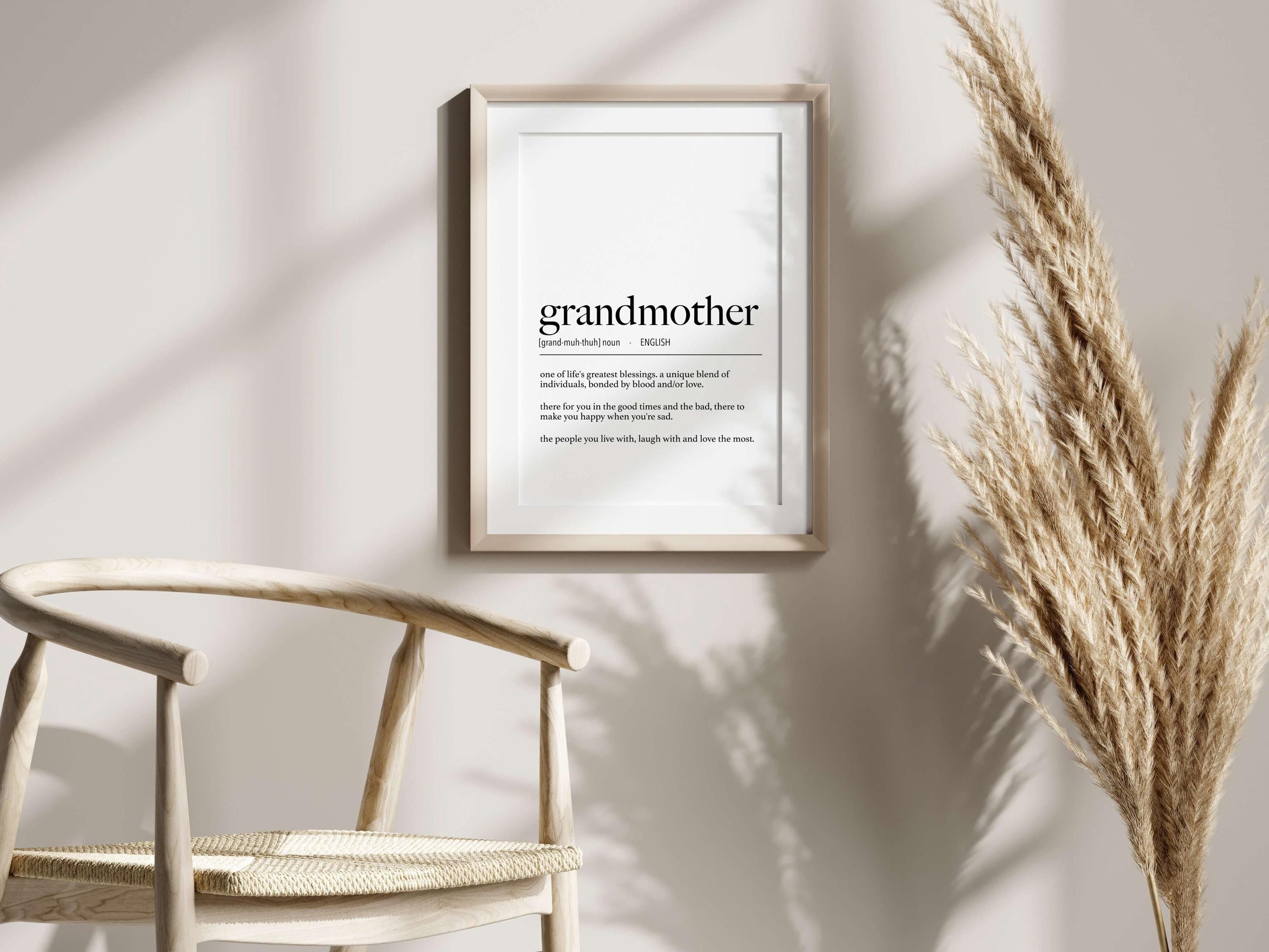 English Grandmother Definition Digital Print