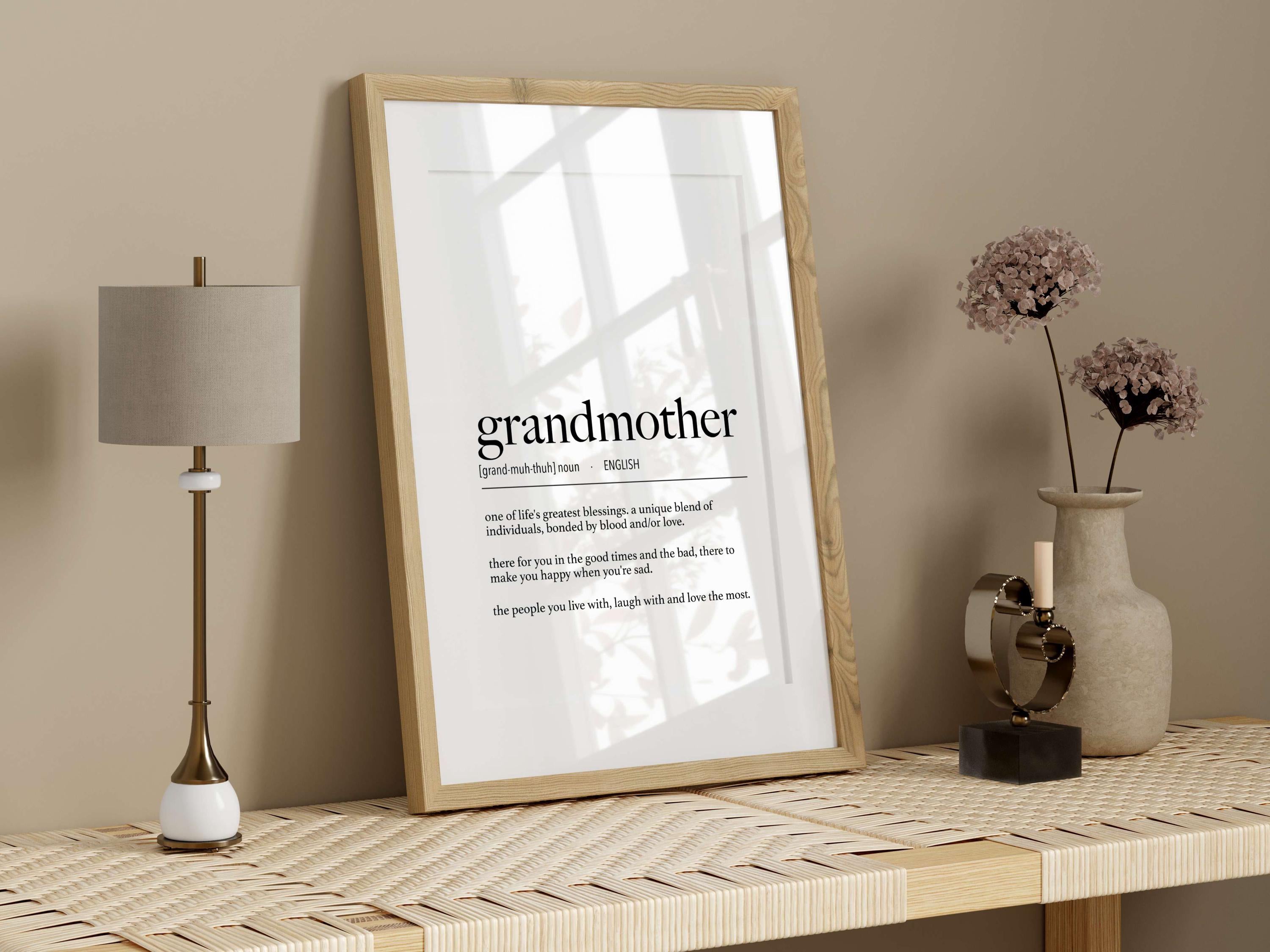 English Grandmother Definition Digital Print