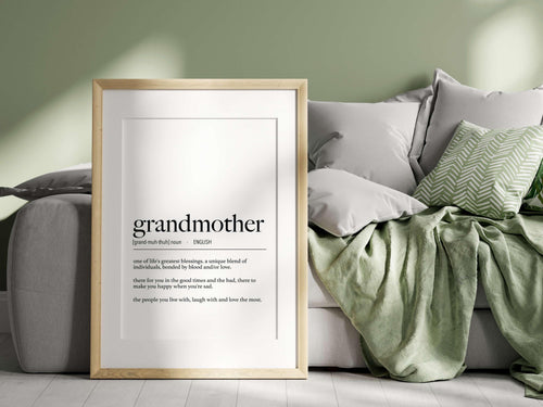 English Grandmother Definition Digital Print