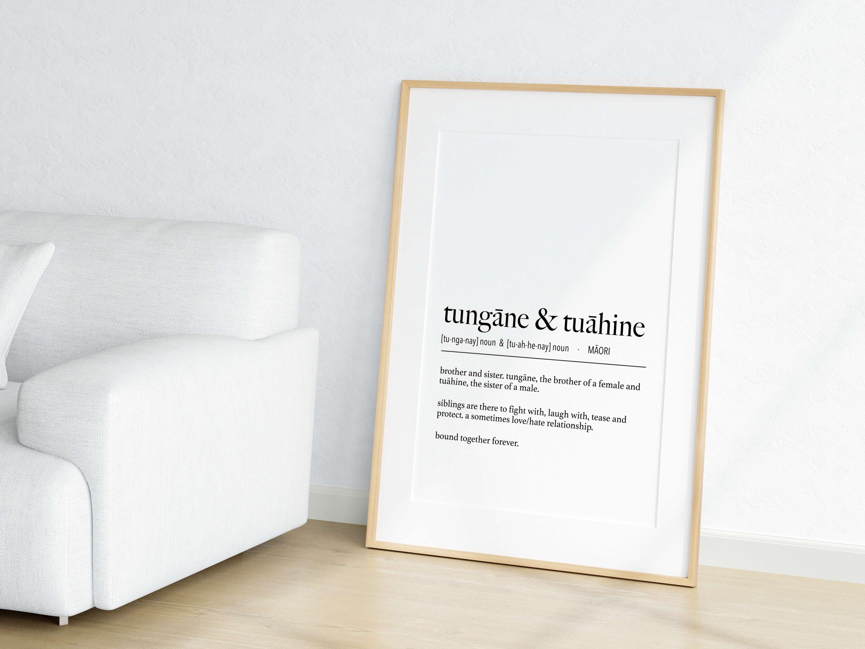New Zealand Maori Tungāne & Tuāhine (Brother and Sister) Definition Digital Print