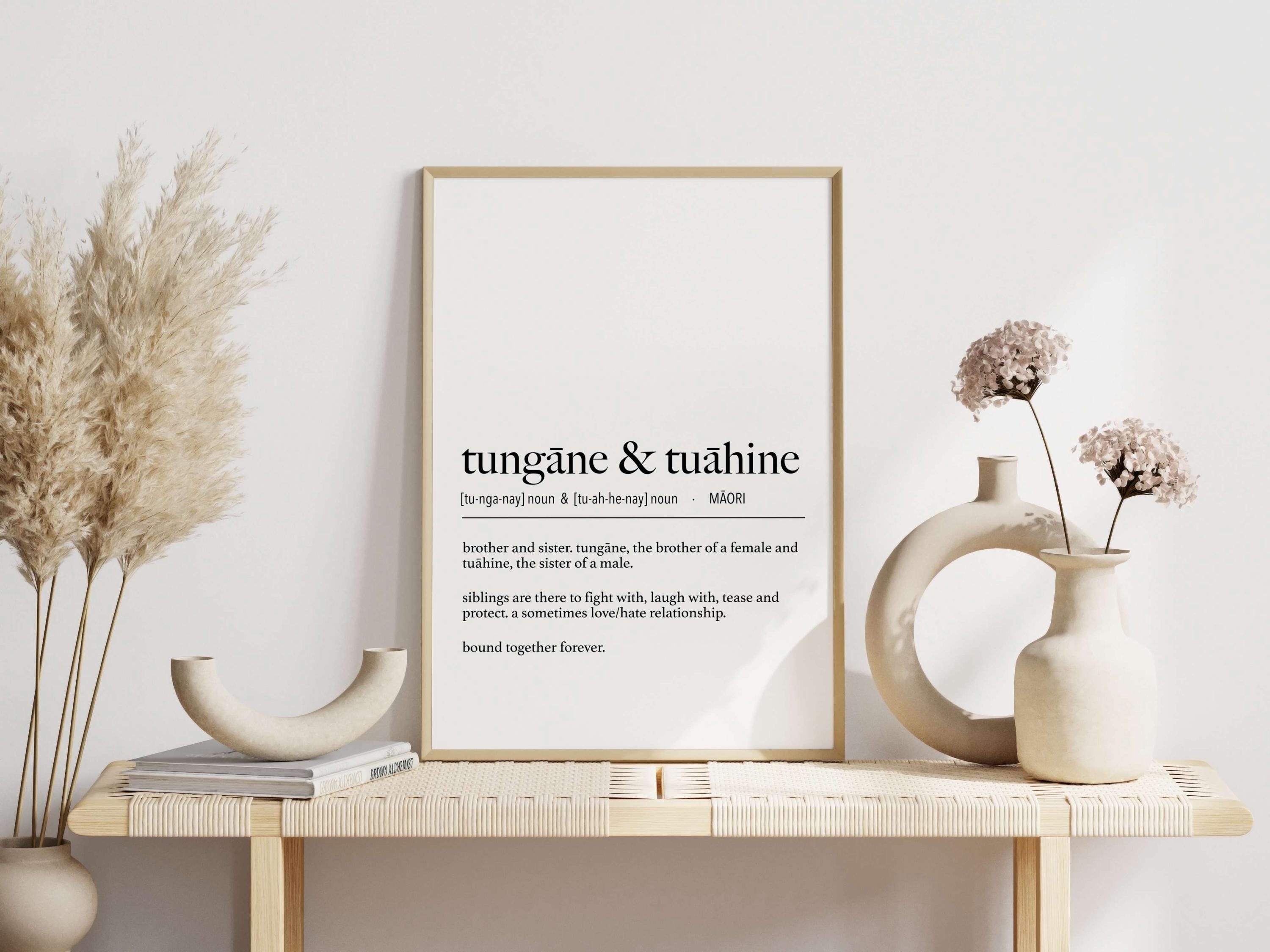 New Zealand Maori Tungāne & Tuāhine (Brother and Sister) Definition Digital Print