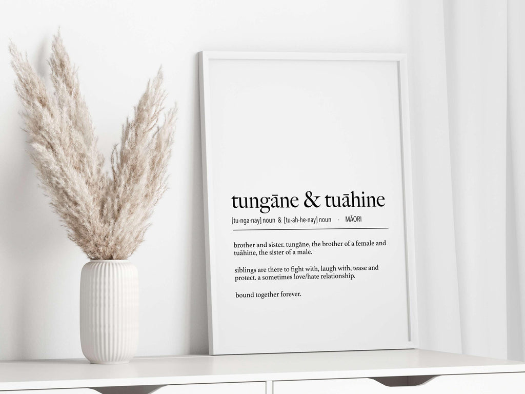 New Zealand Maori Tungāne & Tuāhine (Brother and Sister) Definition Digital Print