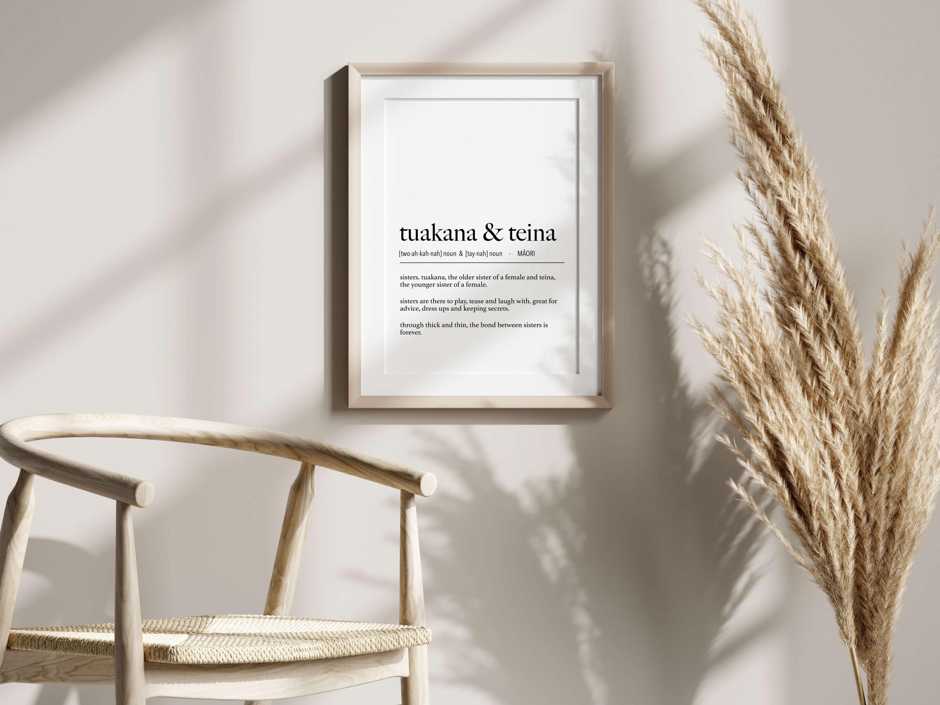 New Zealand Maori Tuakana & Teina (Older Sister and Younger Sister) Te Reo Maori Definition Digital Print // Maori Language - New