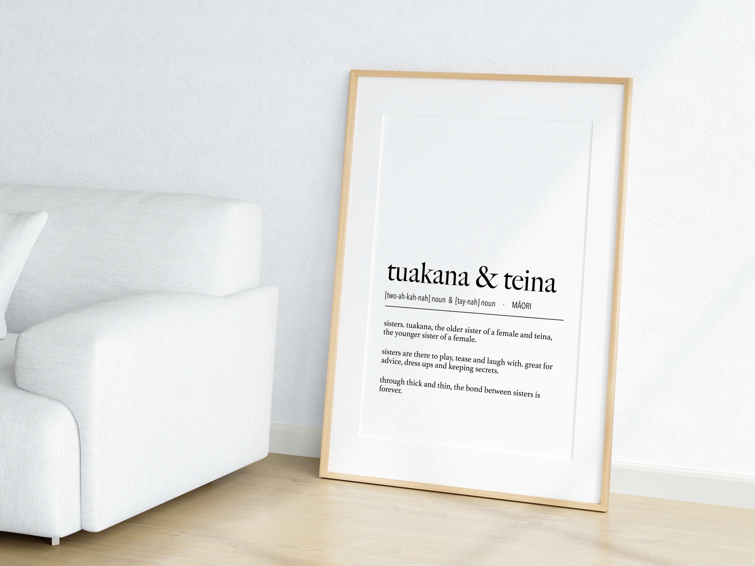 New Zealand Maori Tuakana & Teina (Older Sister and Younger Sister) Te Reo Maori Definition Digital Print // Maori Language - New