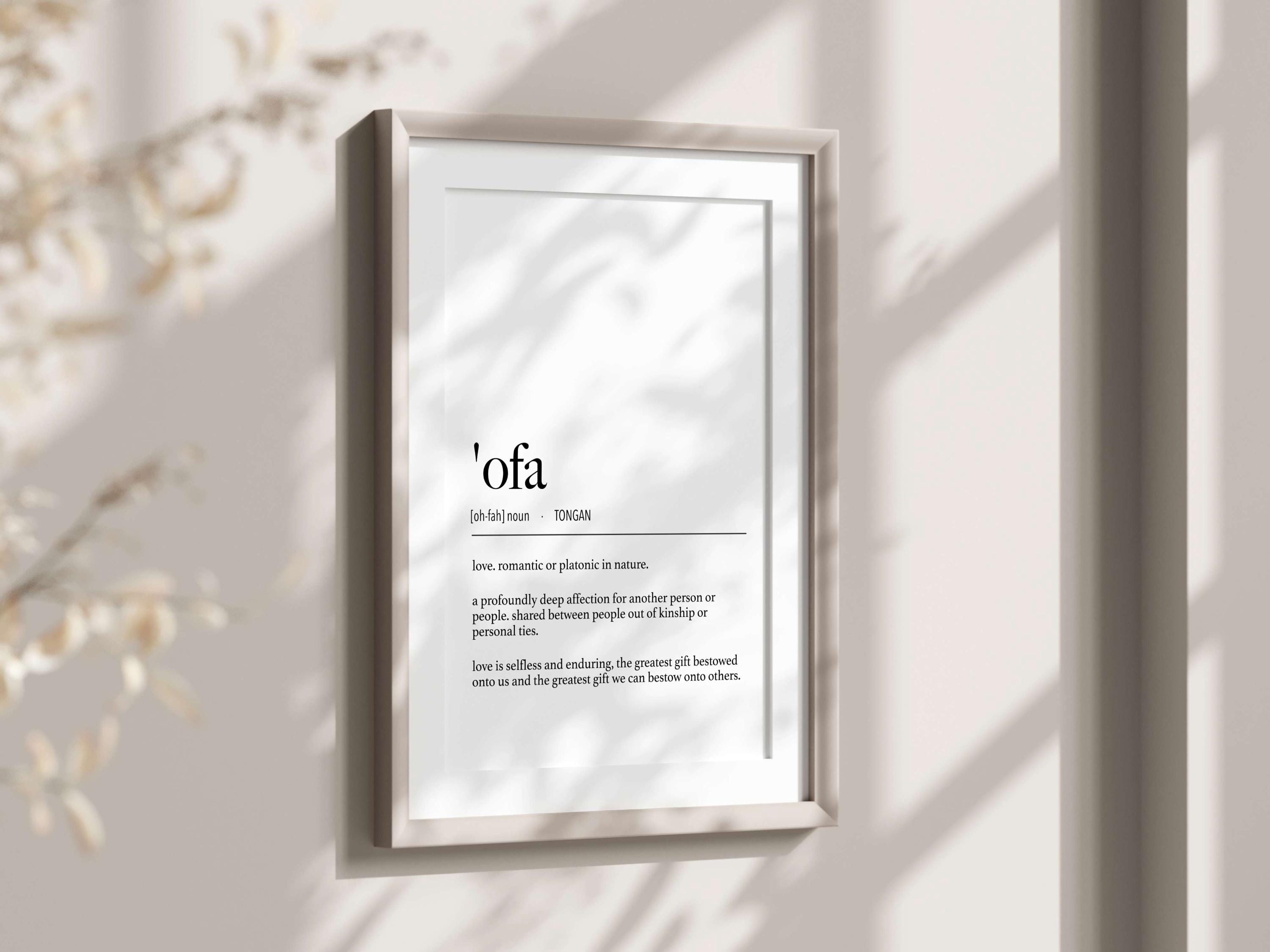 Tonga 'Ofa (Love) Definition Digital Print