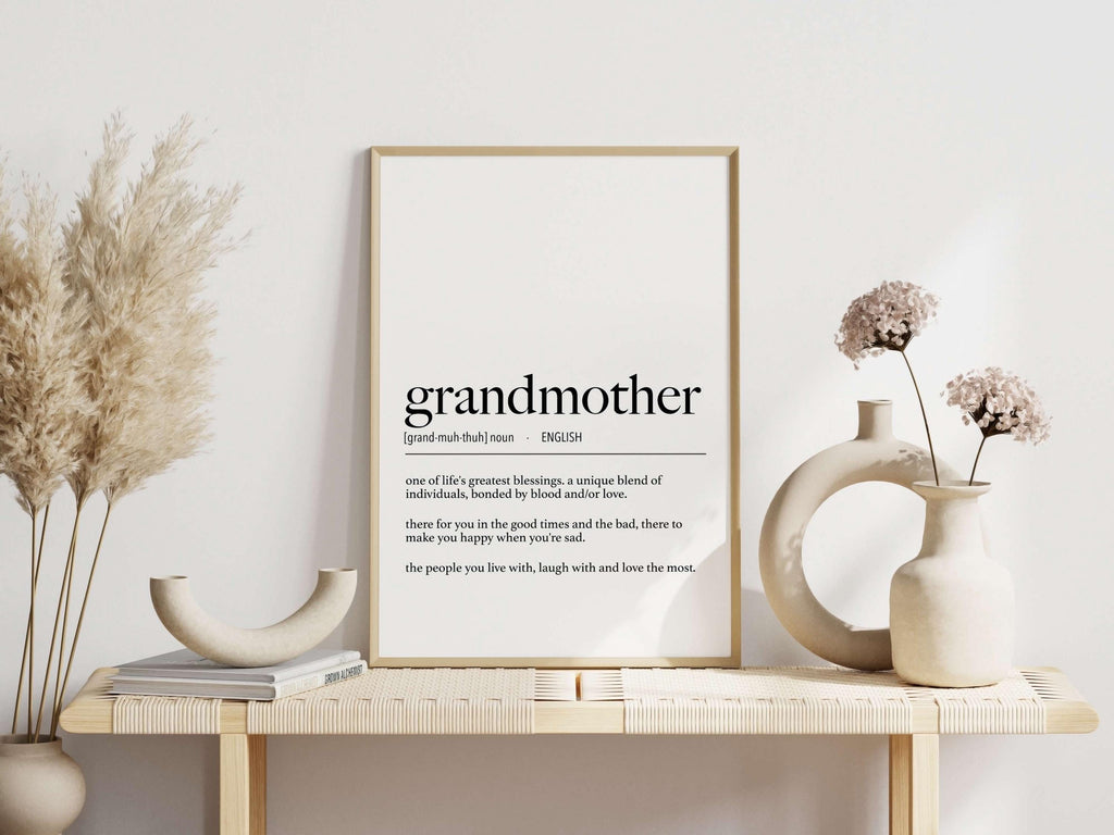 English Grandmother Definition Digital Print