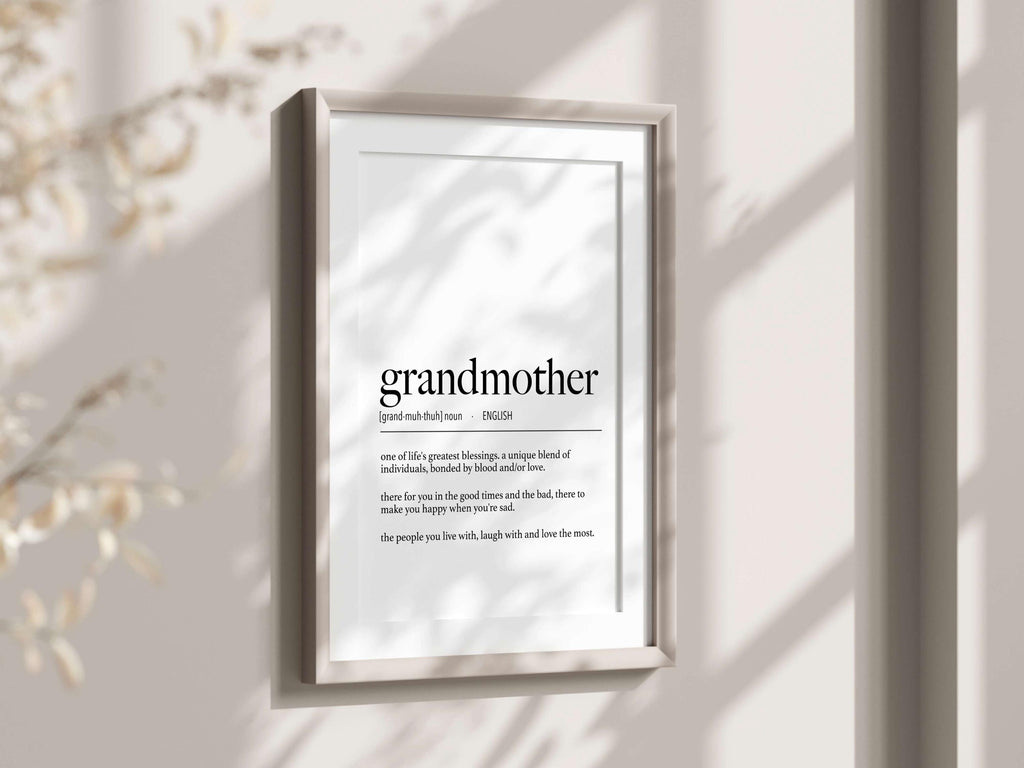 English Grandmother Definition Digital Print