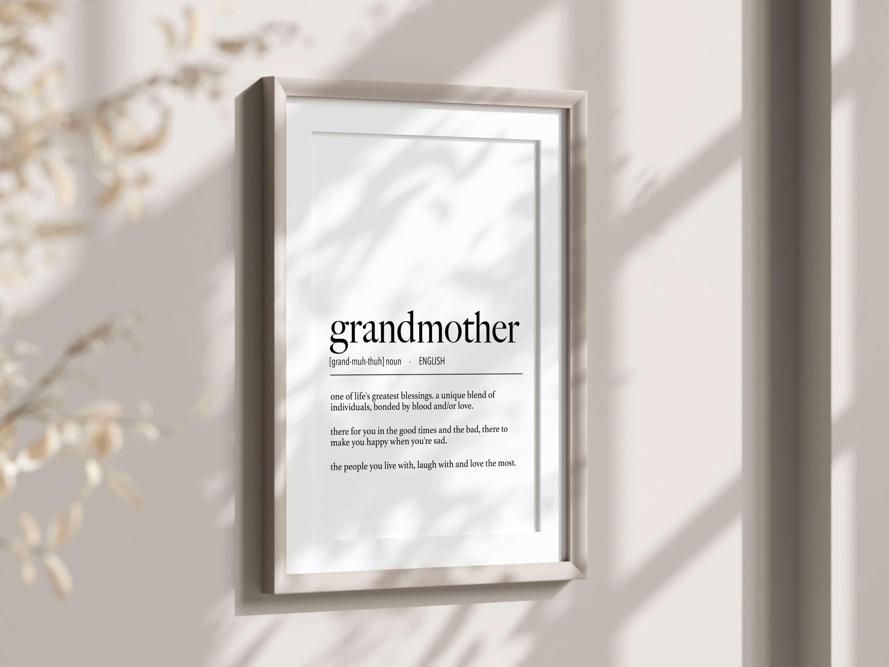 English Grandmother Definition Digital Print