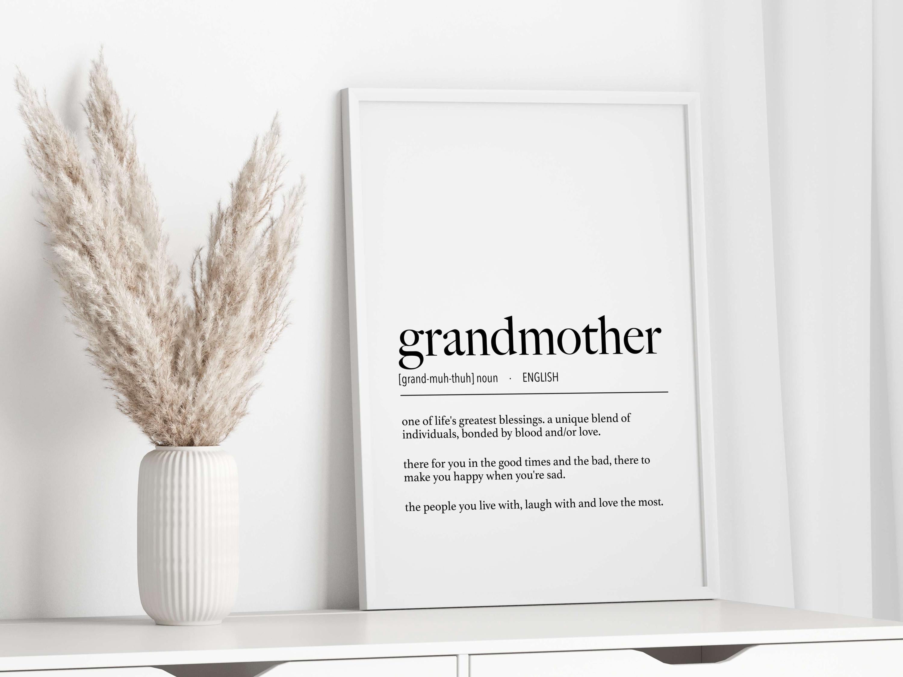 English Grandmother Definition Digital Print