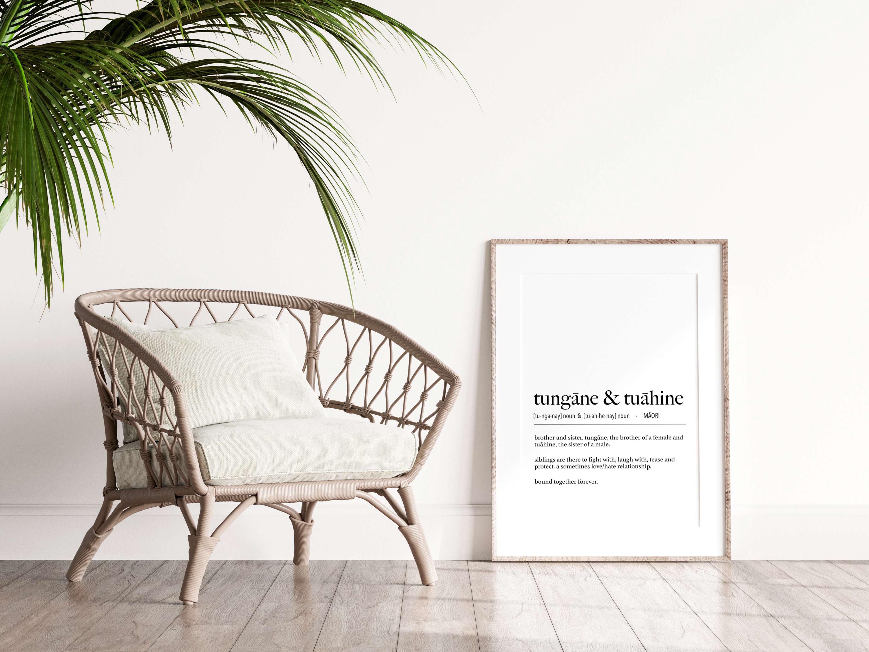 New Zealand Maori Tungāne & Tuāhine (Brother and Sister) Definition Digital Print