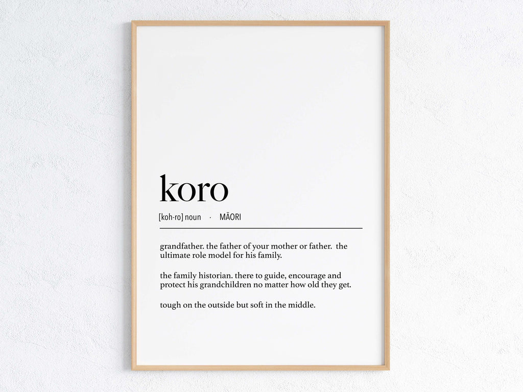 Digital New Zealand Maori Koro (Grandfather) Definition Digital File