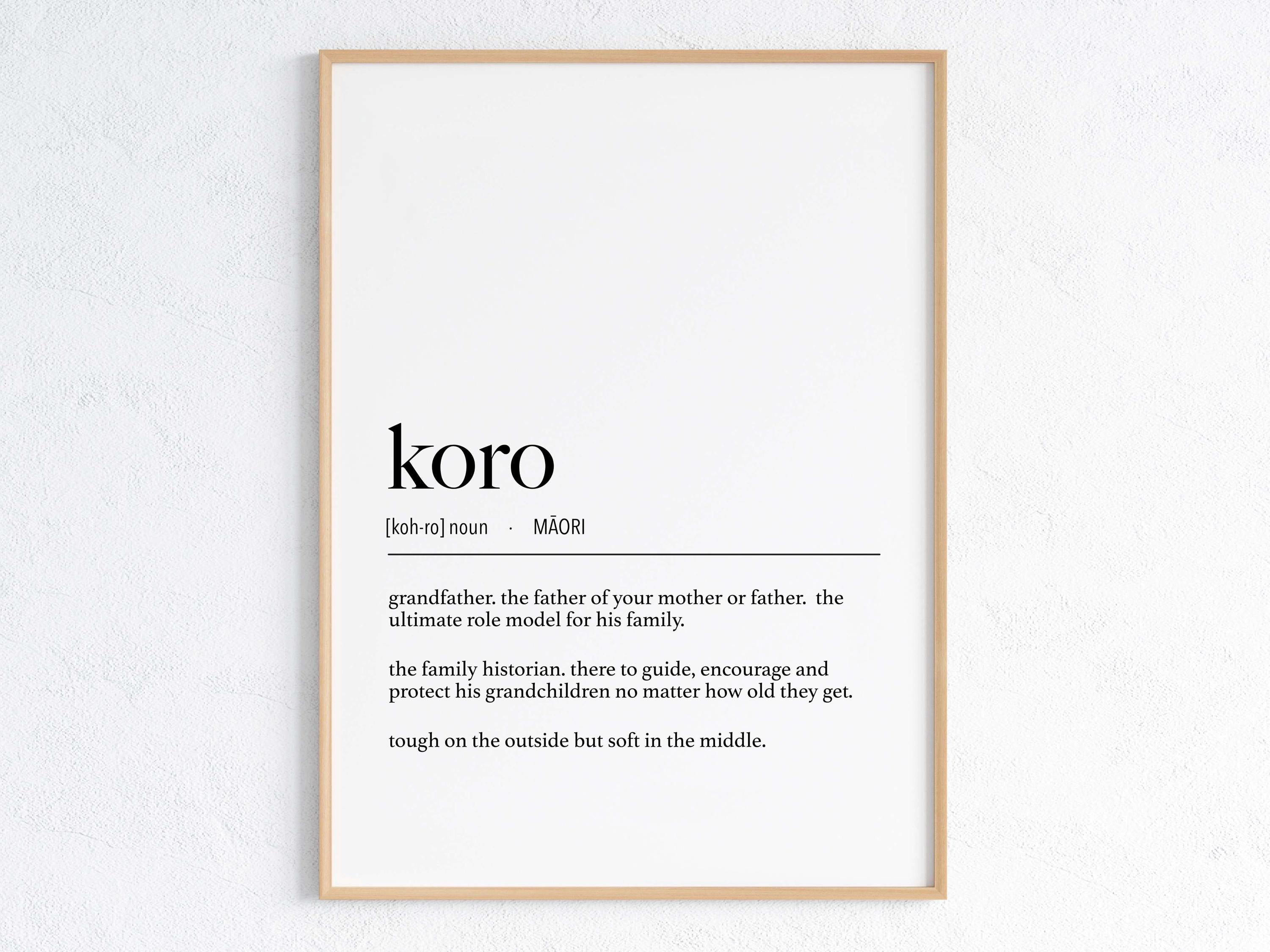 Digital New Zealand Maori Koro (Grandfather) Definition Digital File