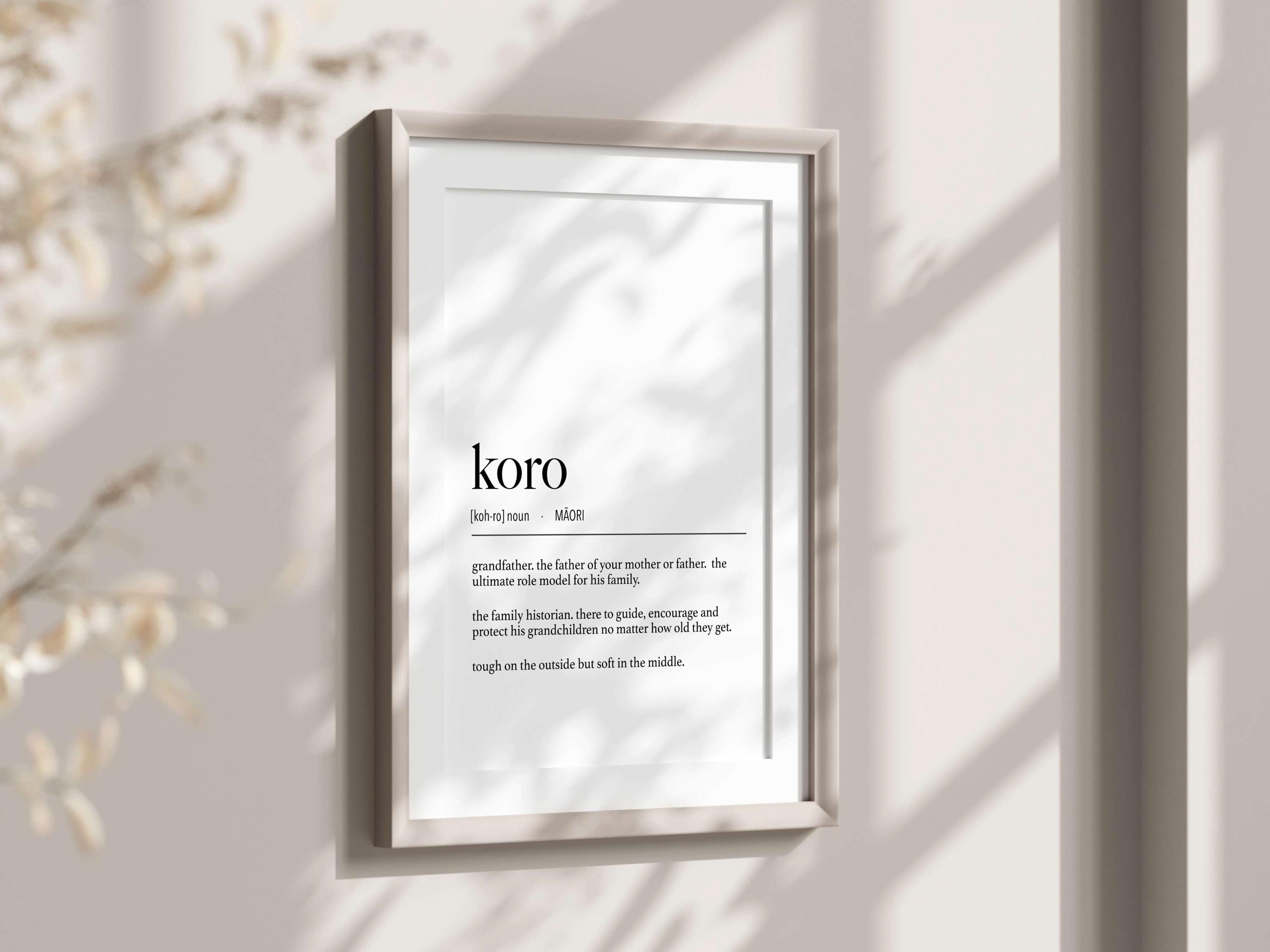 Digital New Zealand Maori Koro (Grandfather) Definition Digital File